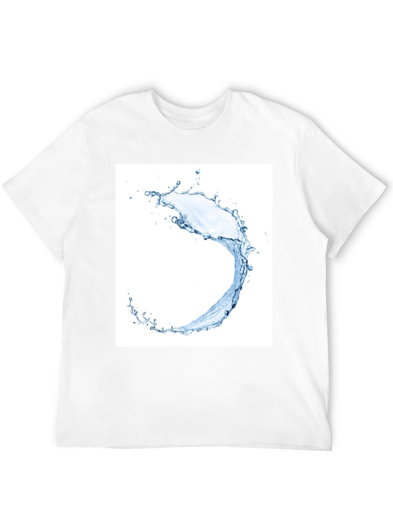 Water Splash Graphic Tee - Black Cotton T-Shirt