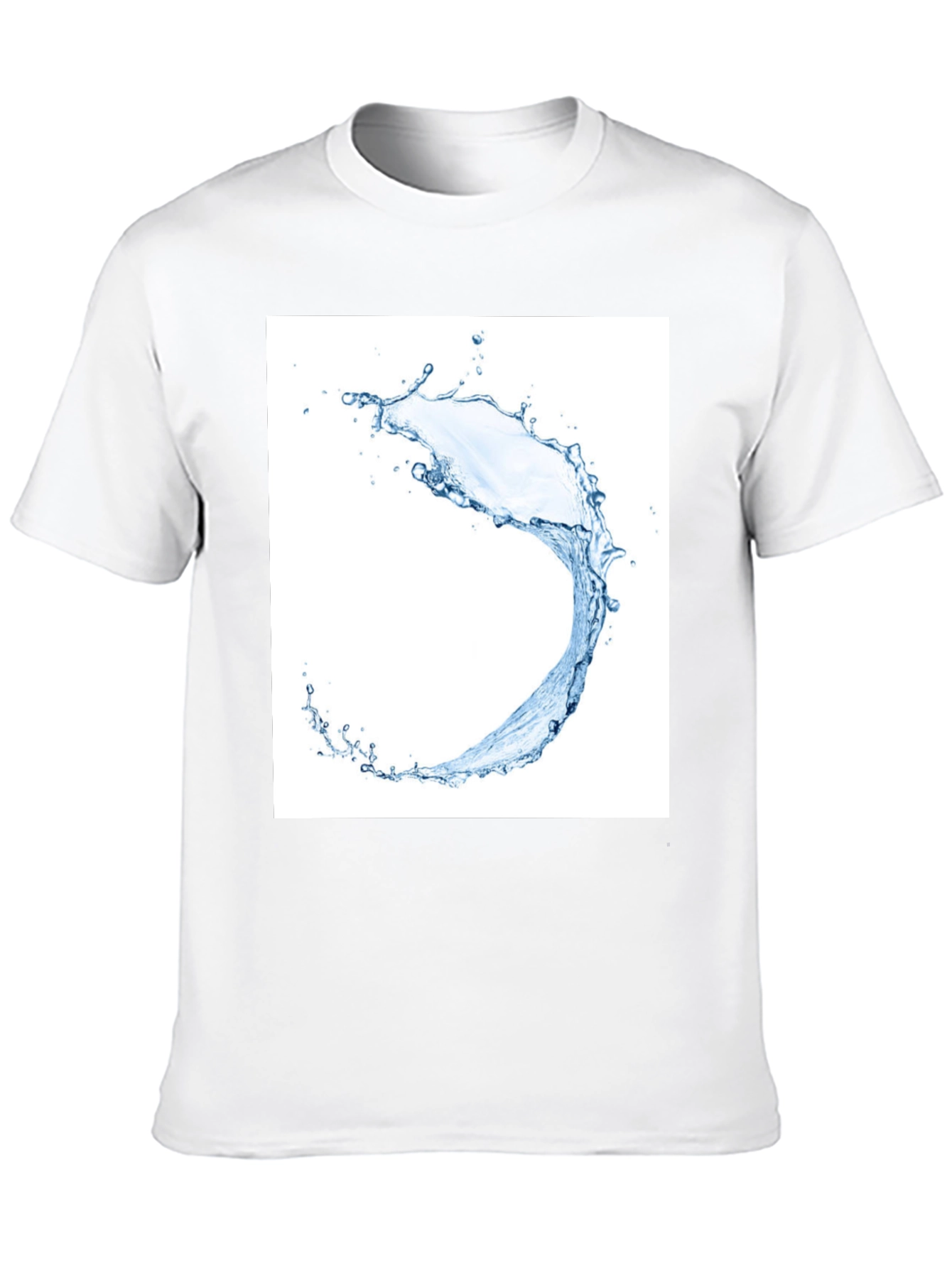 Water Splash Graphic Tee - Black Cotton T-Shirt