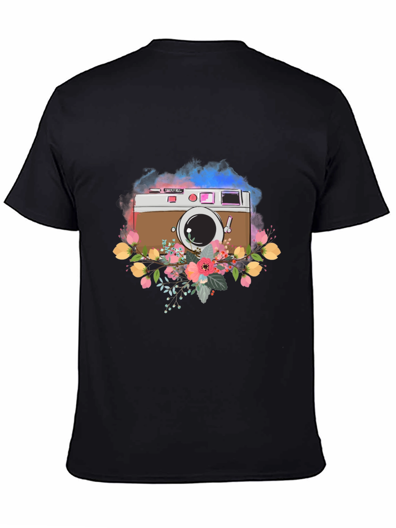 Floral Camera Graphic Tee - Stylish & Unique