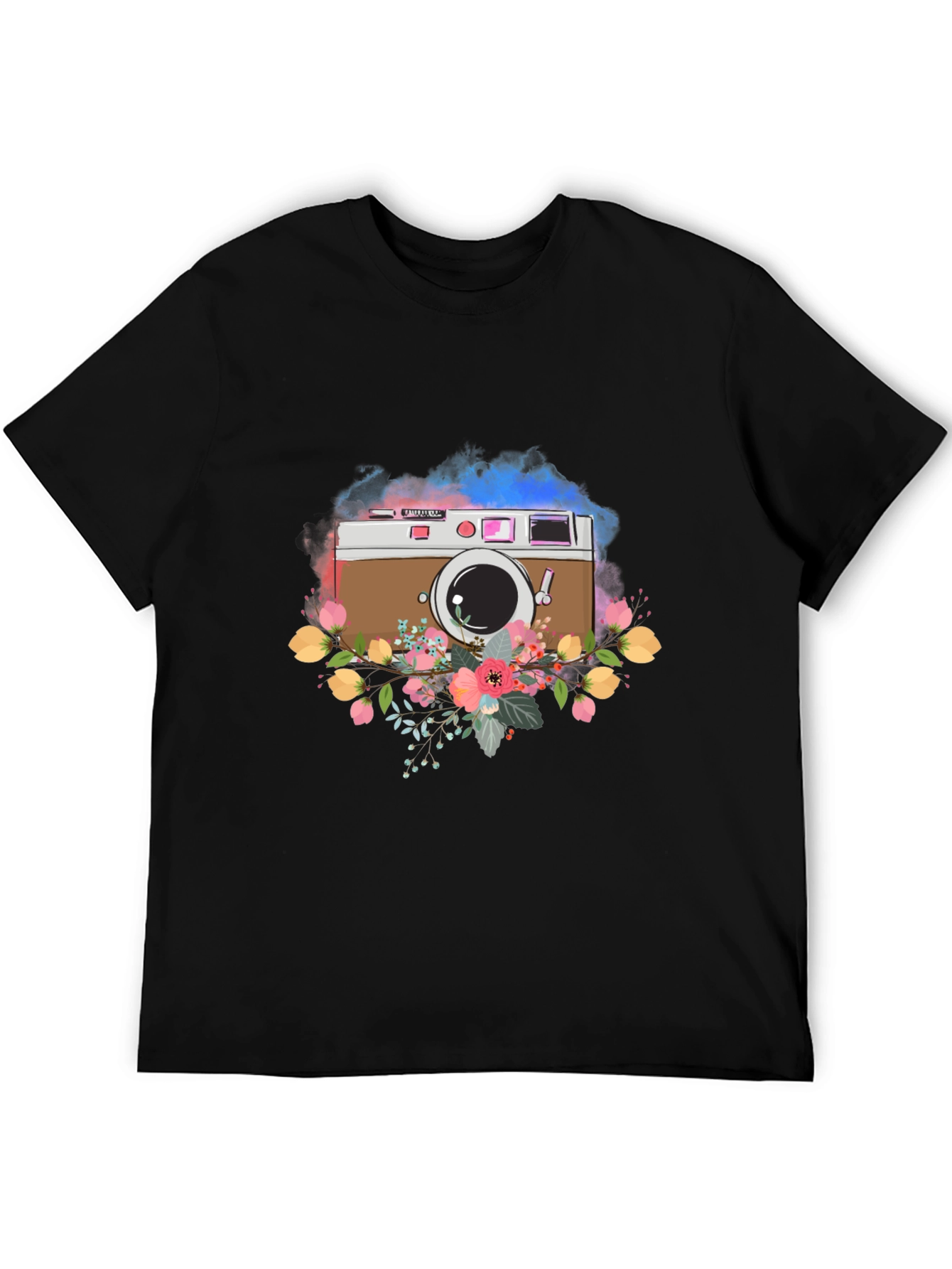 Floral Camera Graphic Tee - Stylish & Unique