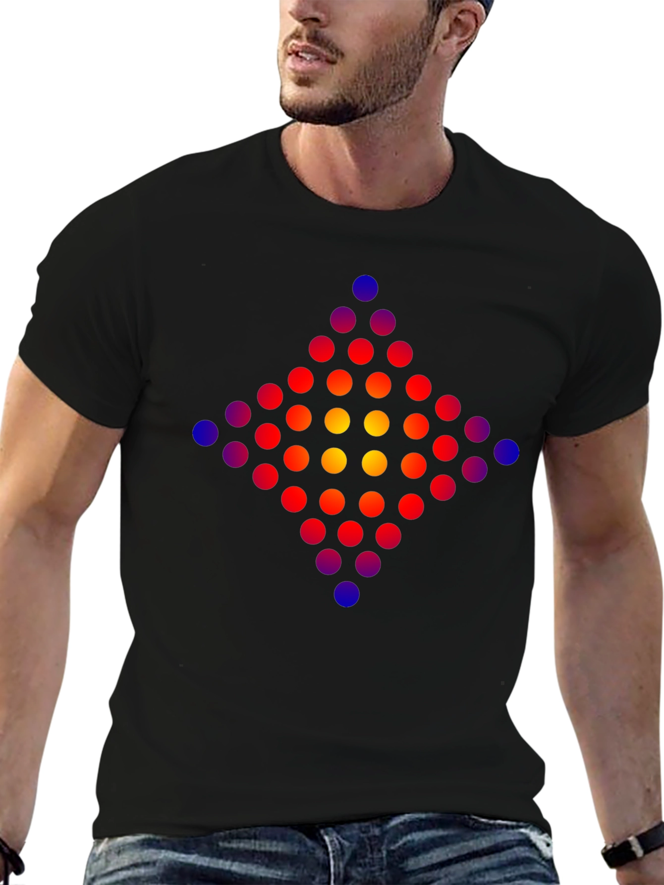 Geometric Dot Pattern T-Shirt