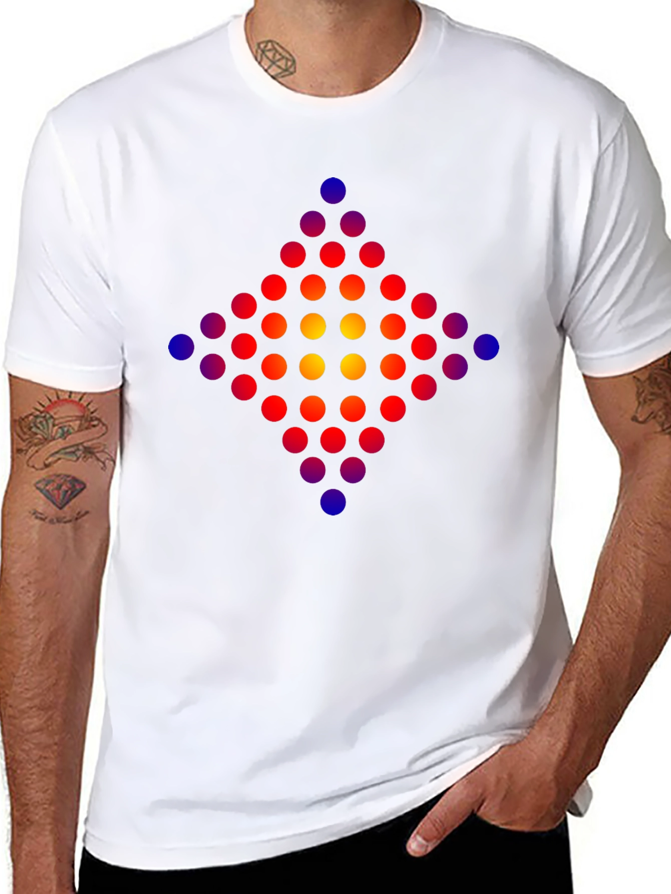 Geometric Dot Pattern T-Shirt