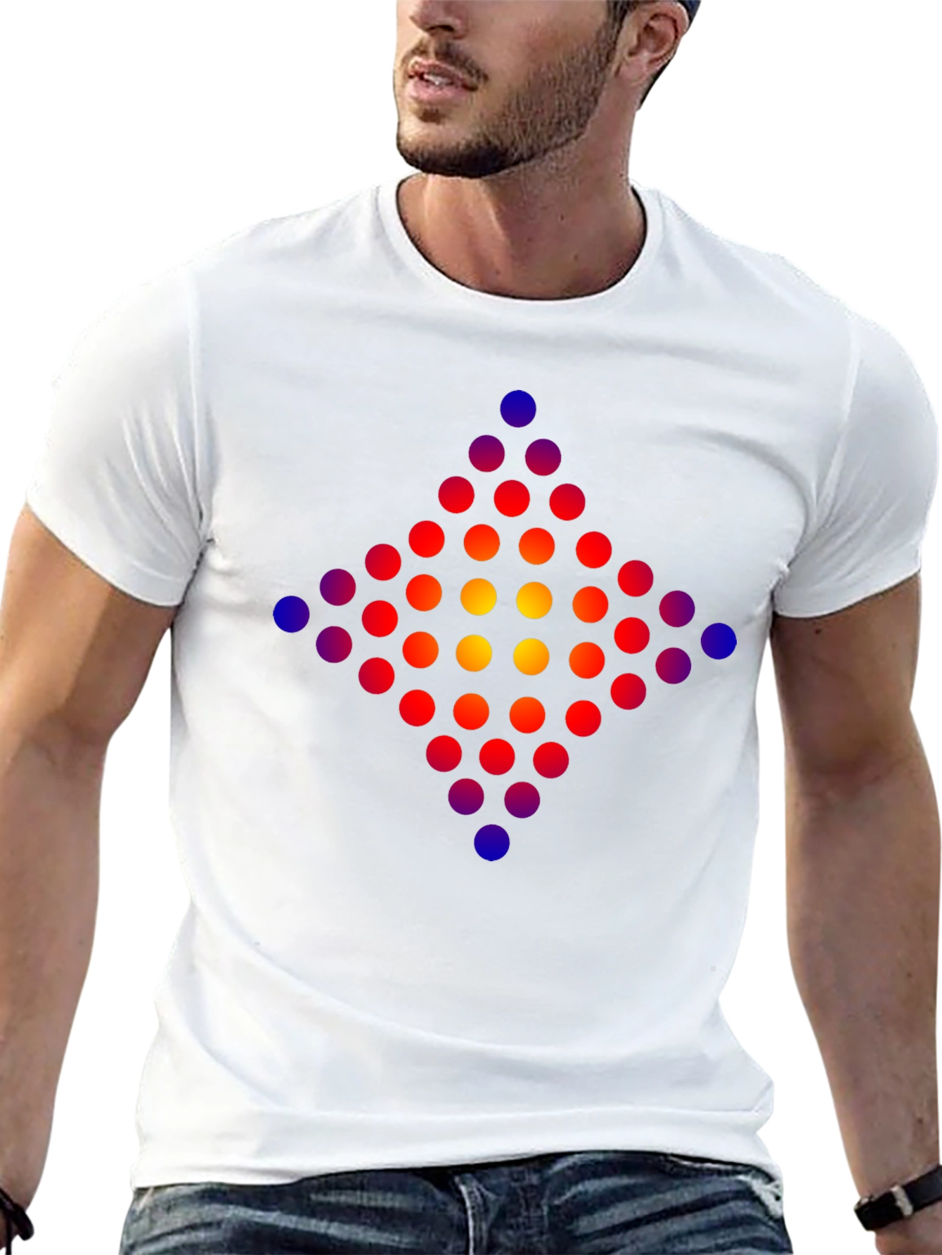 Geometric Dot Pattern T-Shirt