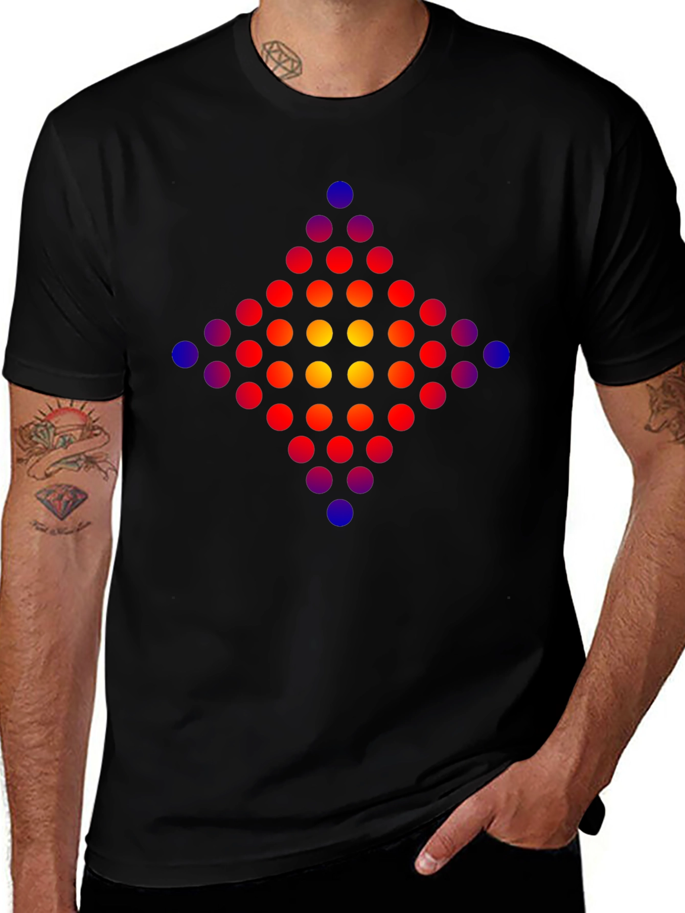 Geometric Dot Pattern T-Shirt