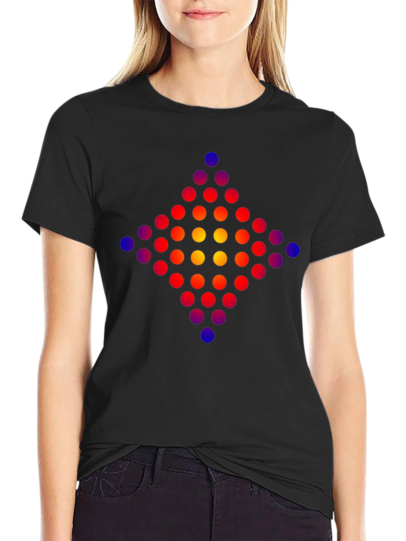 Geometric Dot Pattern T-Shirt