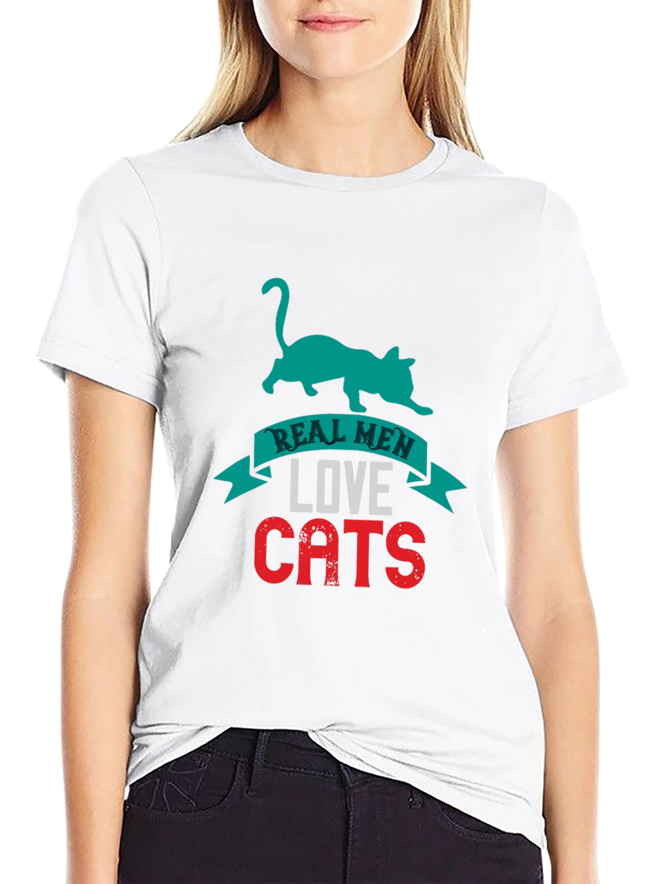 Real Men Love Cats T-Shirt Cat Lover Tee