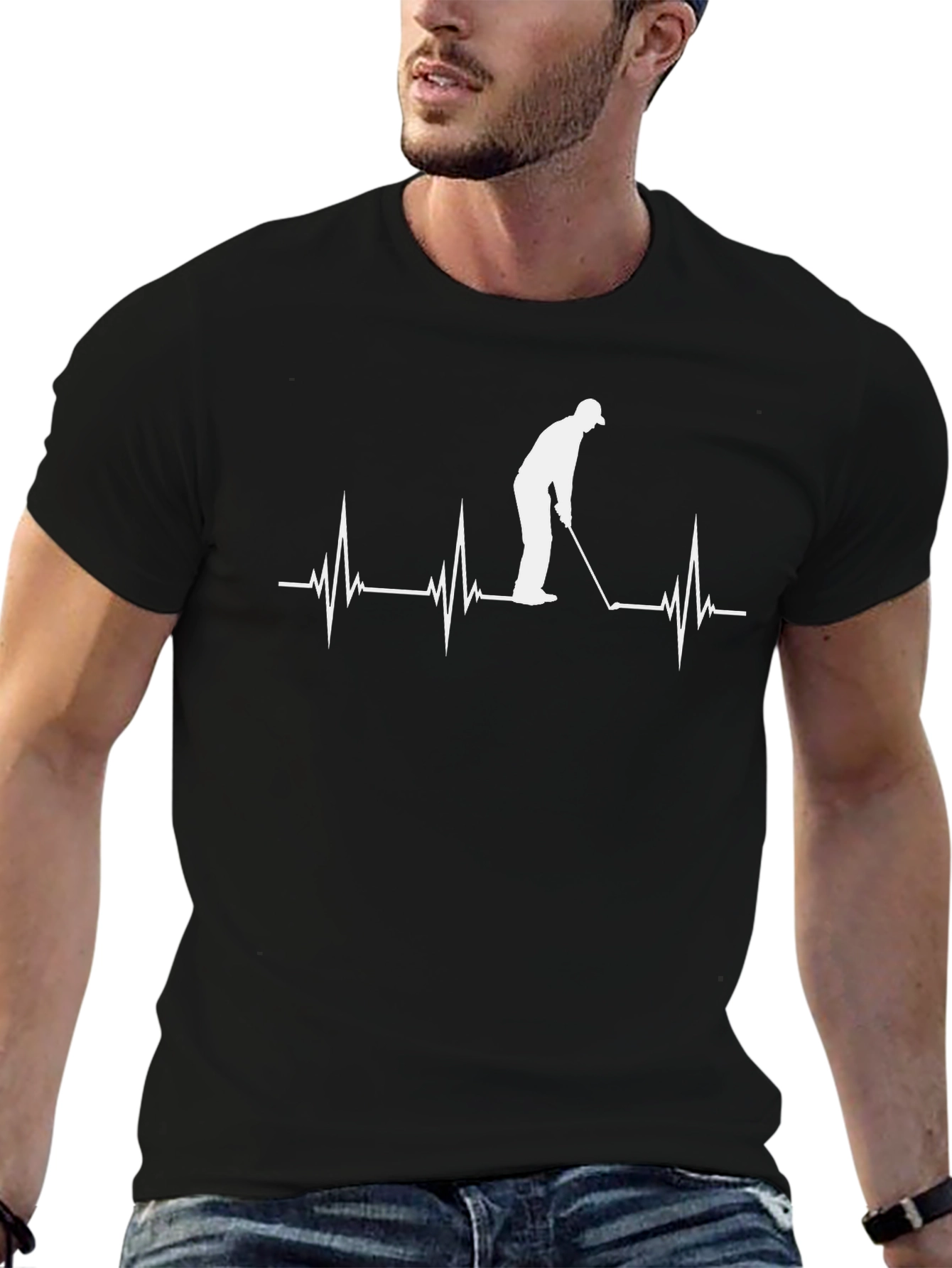Golfer Heartbeat T-Shirt - Passionate Golf Lover Tee