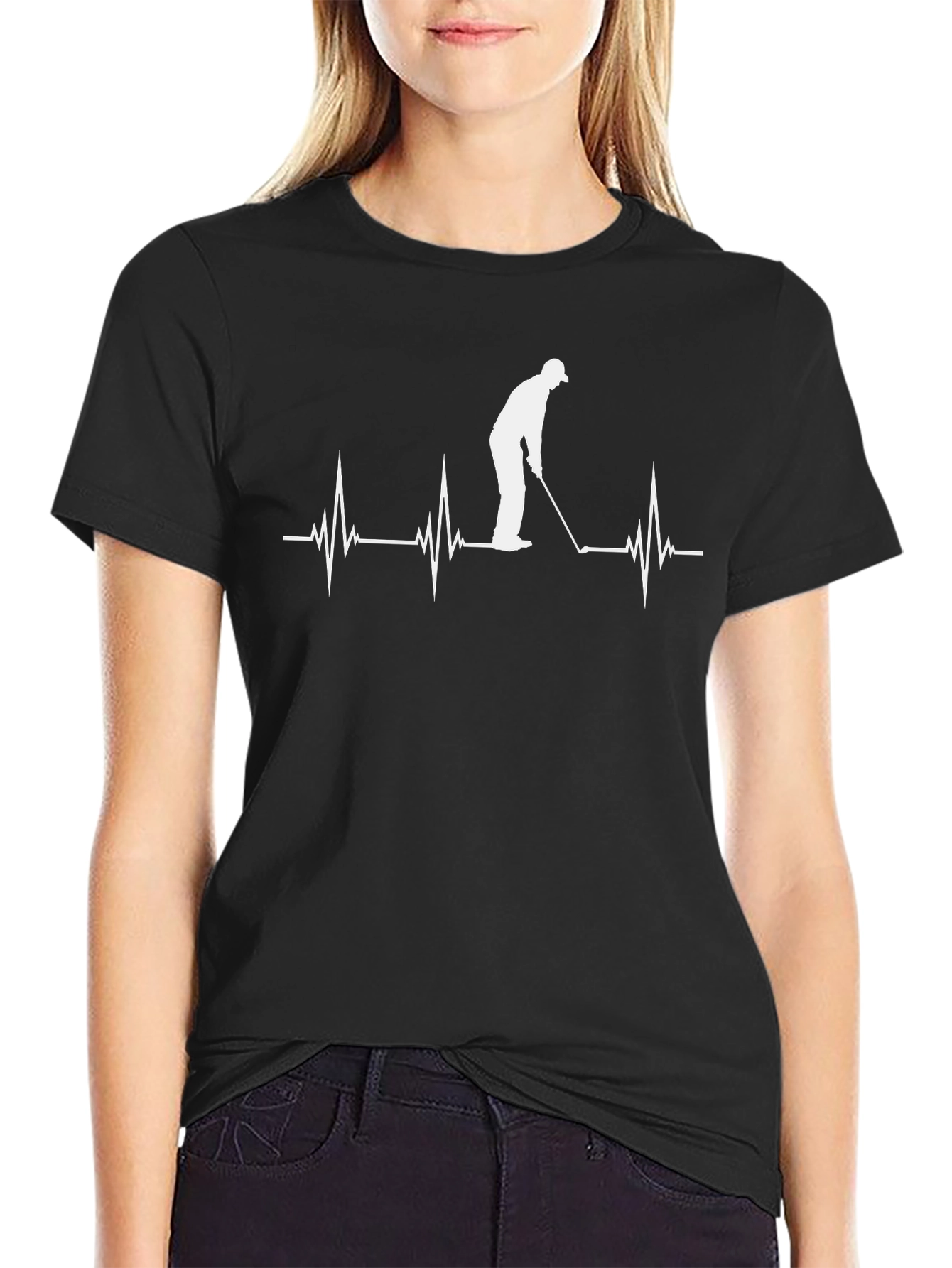 Golfer Heartbeat T-Shirt - Passionate Golf Lover Tee