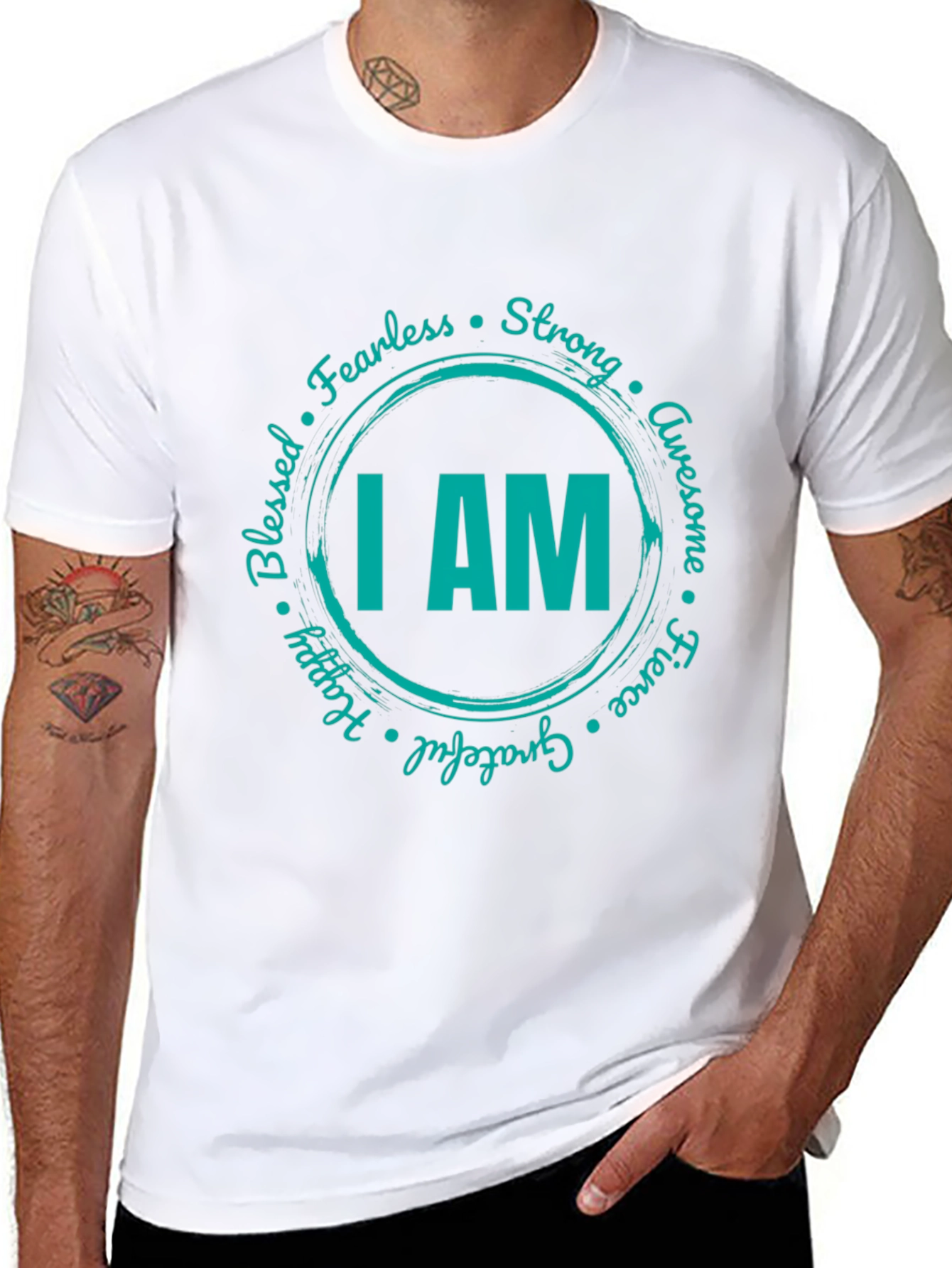 I AM Graphic Print Crew Neck T-Shirt