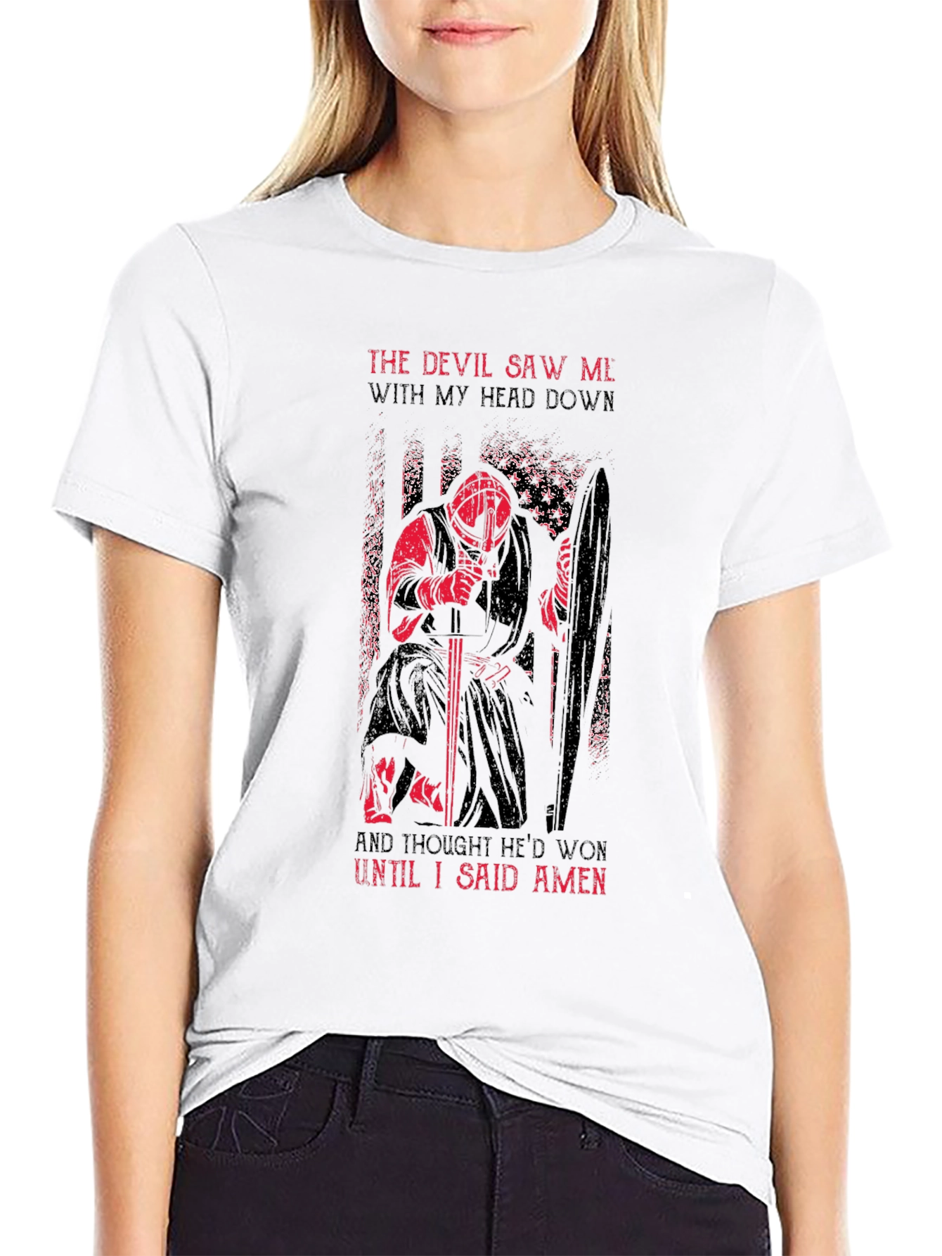 Devil Saw Me I Said Amen Graphic Tee