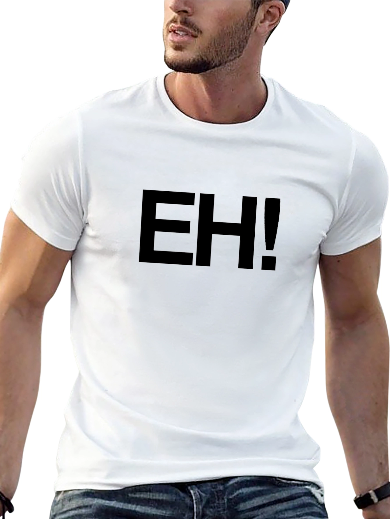 EH! Black Graphic Tee - Casual Style