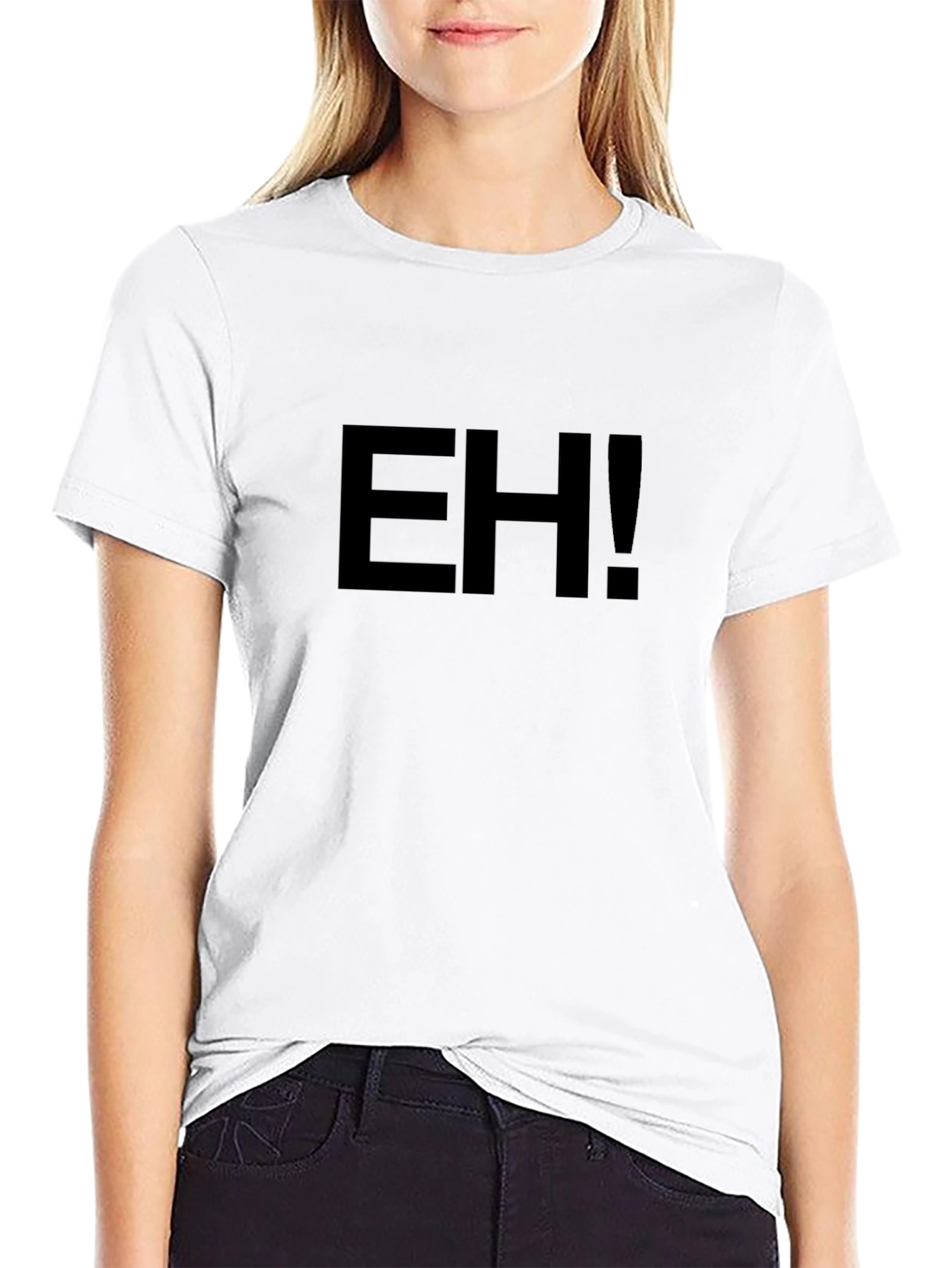 EH! Black Graphic Tee - Casual Style