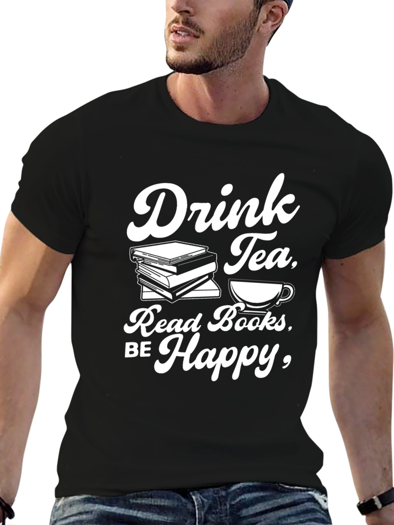 Drink Tea Read Books Be Happy T-Shirt