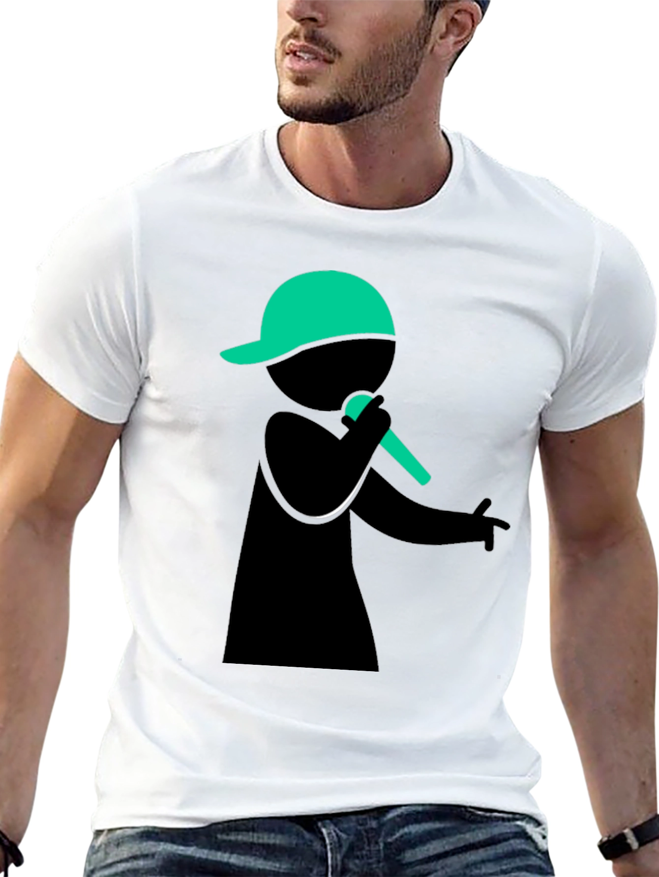 Stick Figure Rapper Black T-Shirt