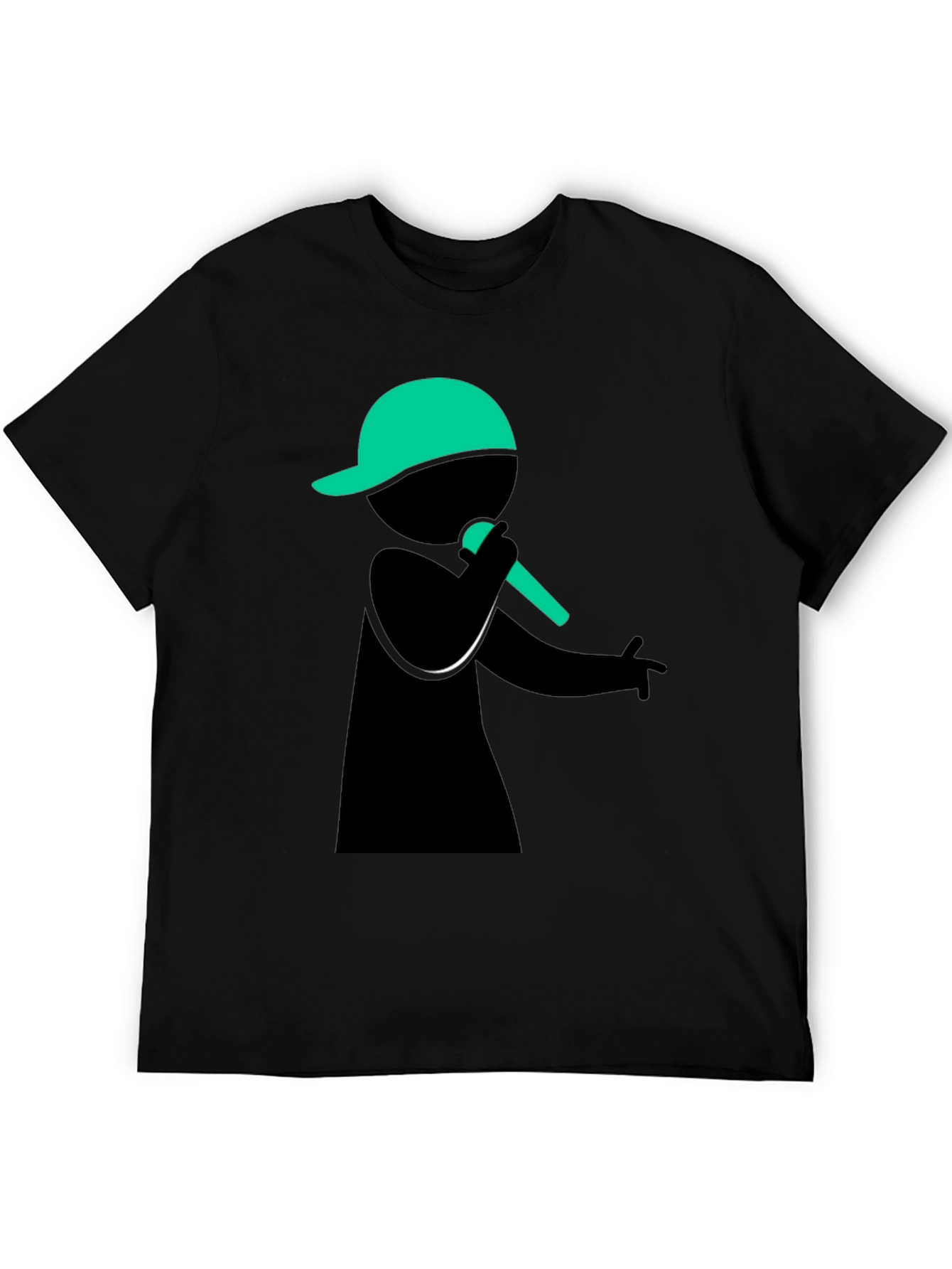 Stick Figure Rapper Black T-Shirt
