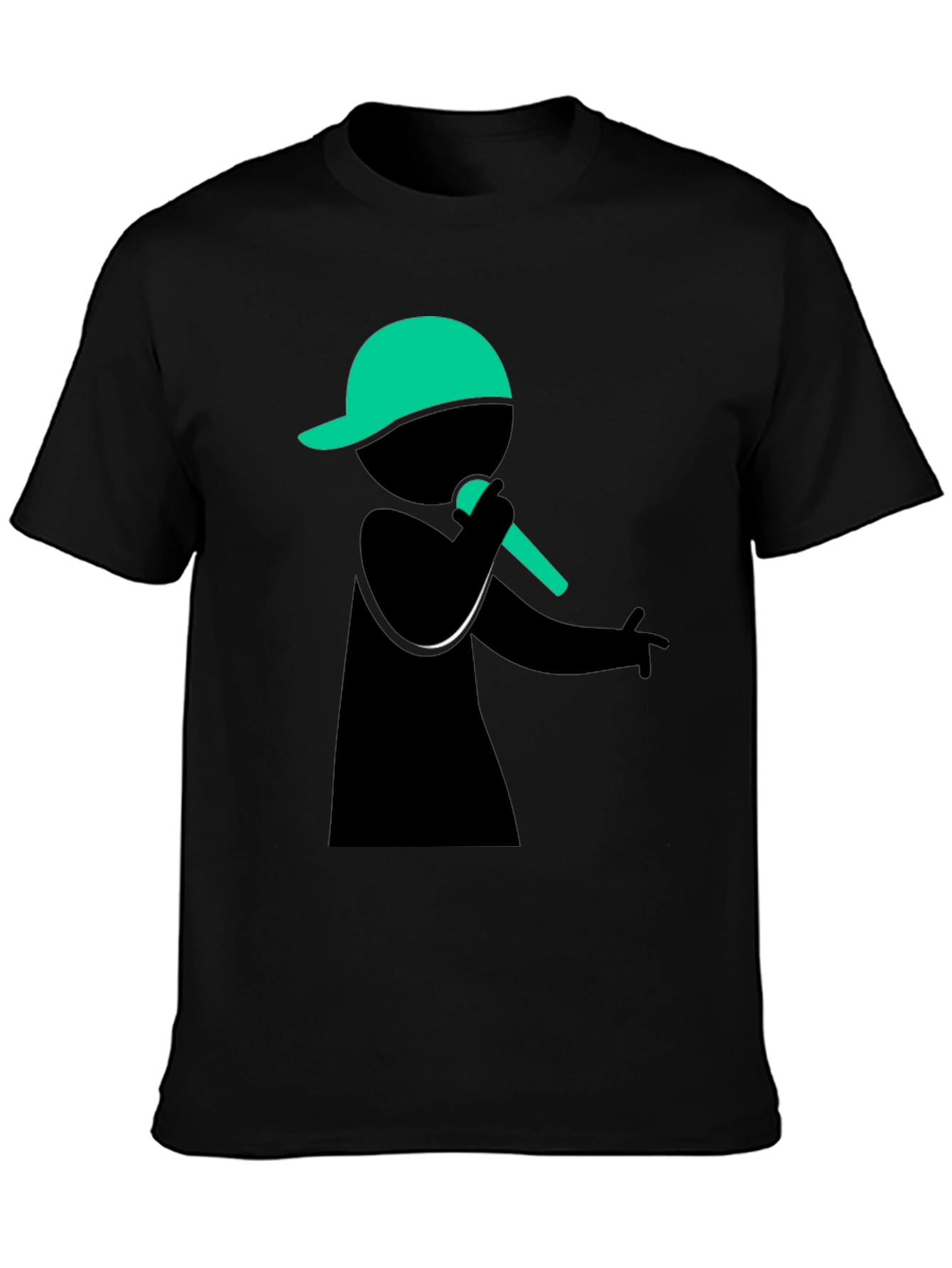 Stick Figure Rapper Black T-Shirt
