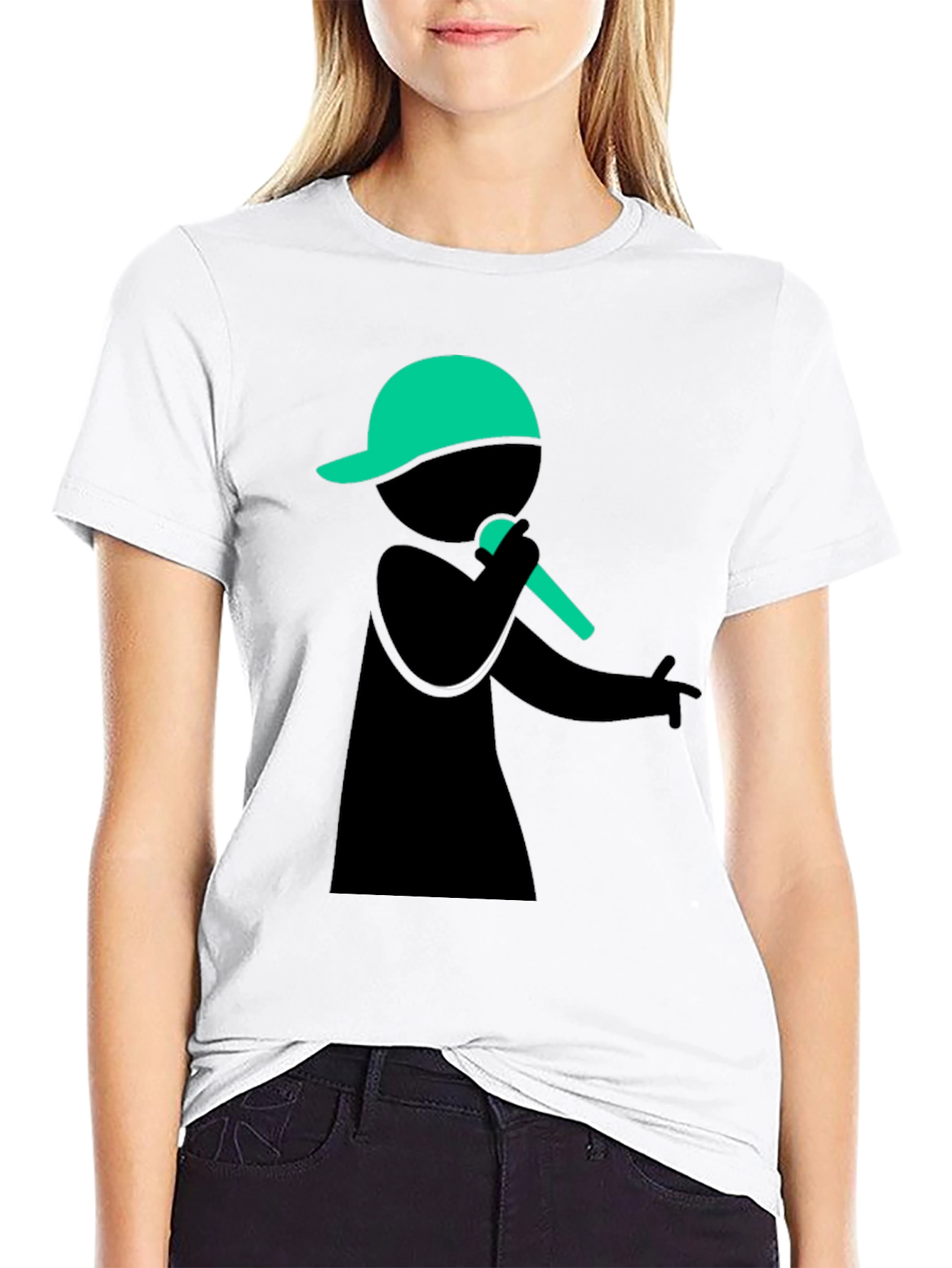 Stick Figure Rapper Black T-Shirt