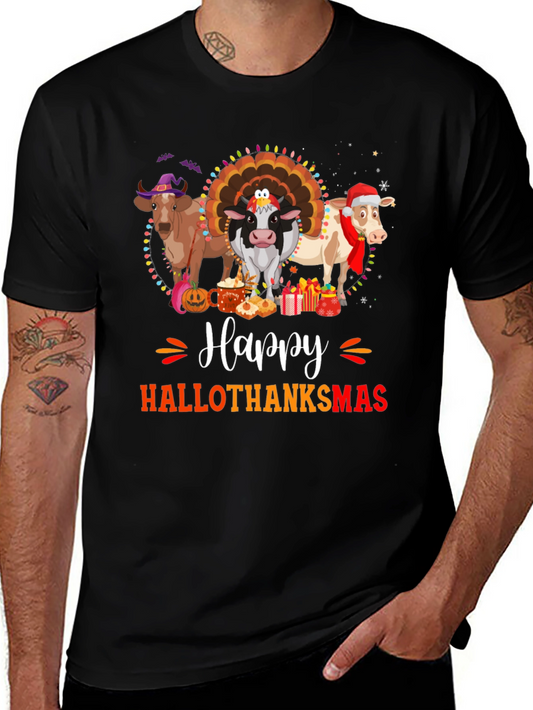 Hallothanksmas Cow T-Shirt