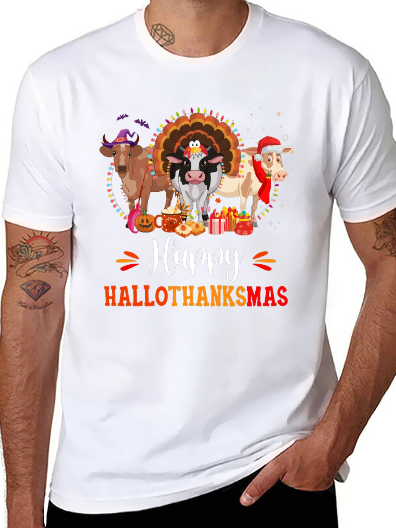 Hallothanksmas Cow T-Shirt