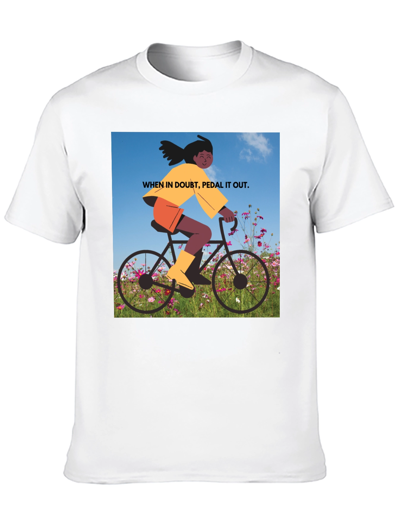 Pedal It Out Graphic Tee - Black Cotton T-Shirt
