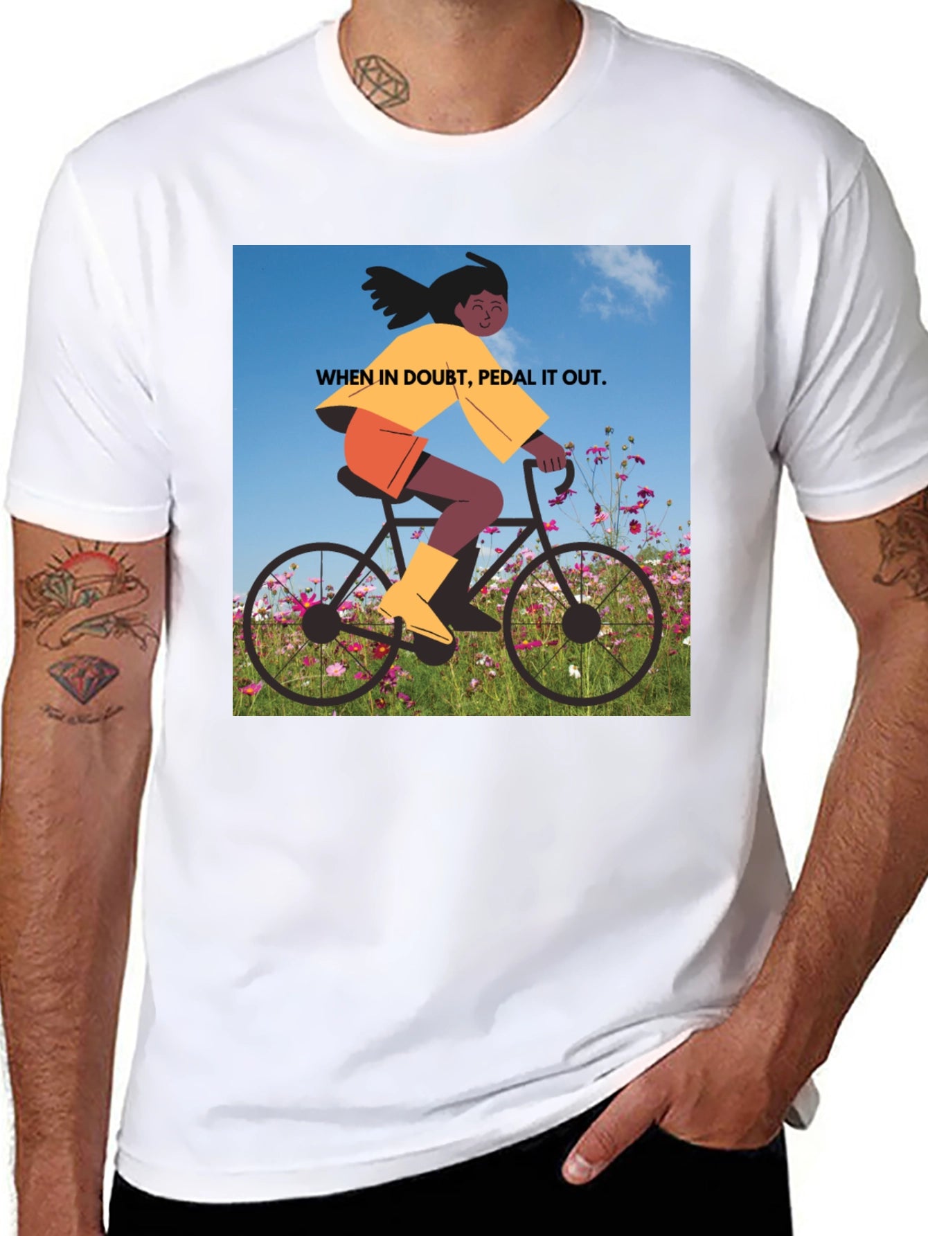 Pedal It Out Graphic Tee - Black Cotton T-Shirt