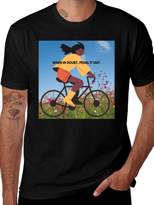 Pedal It Out Graphic Tee - Black Cotton T-Shirt