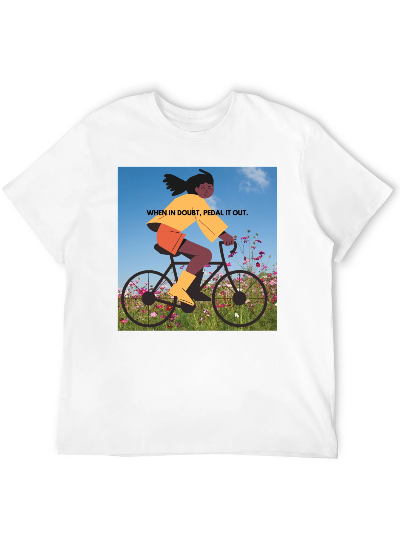 Pedal It Out Graphic Tee - Black Cotton T-Shirt