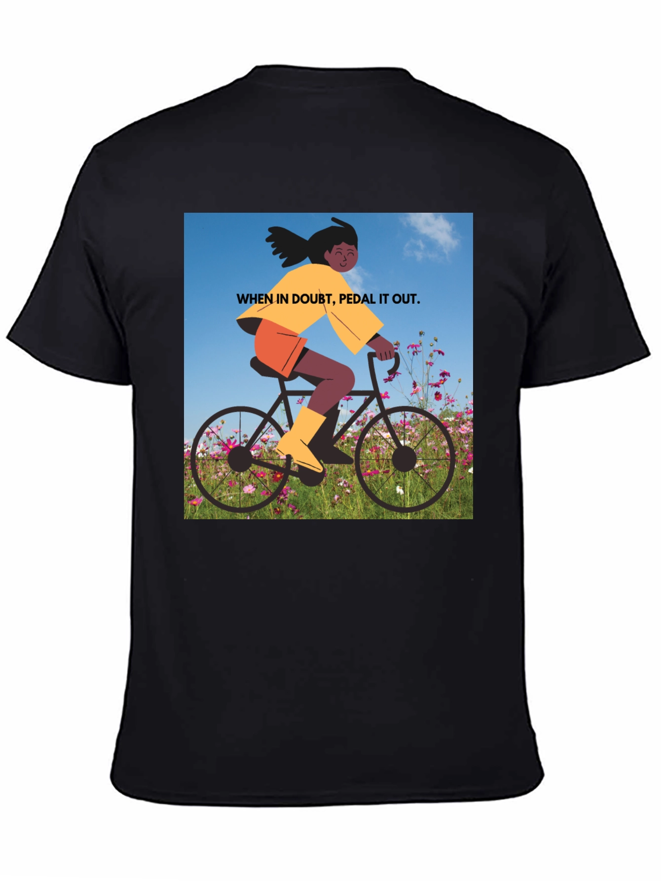 Pedal It Out Graphic Tee - Black Cotton T-Shirt
