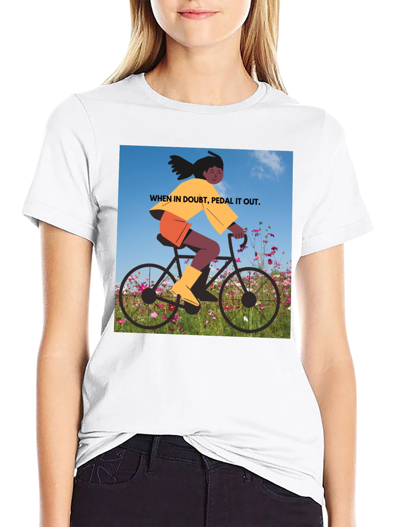 Pedal It Out Graphic Tee - Black Cotton T-Shirt