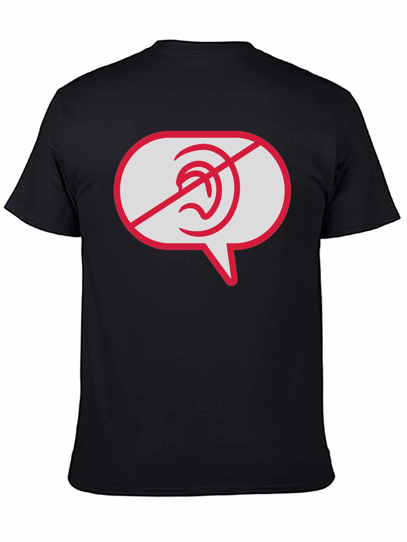 No Hearing T-Shirt - Black Graphic Tee