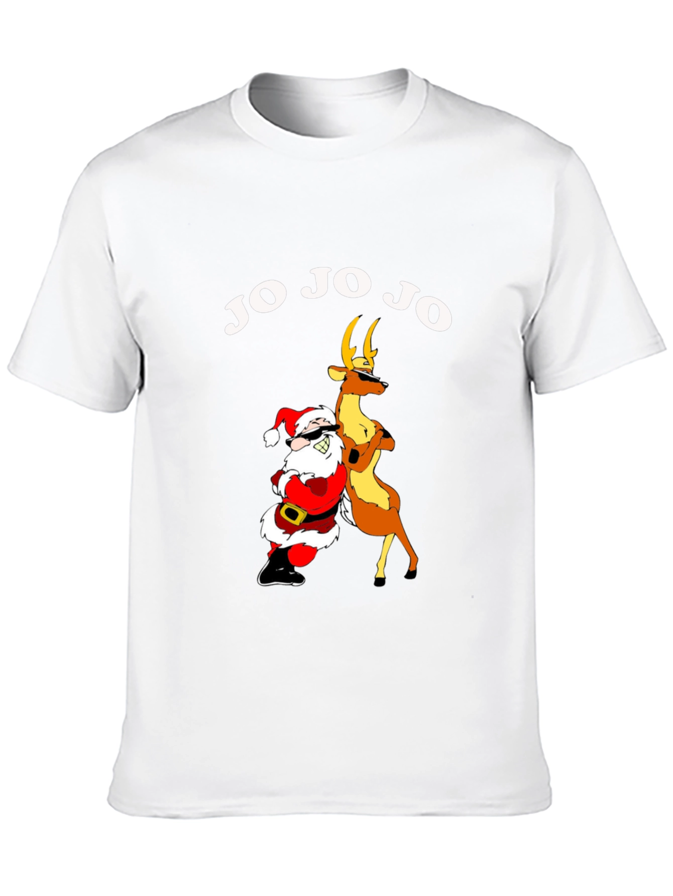 Funny Santa and Reindeer Graphic Tee