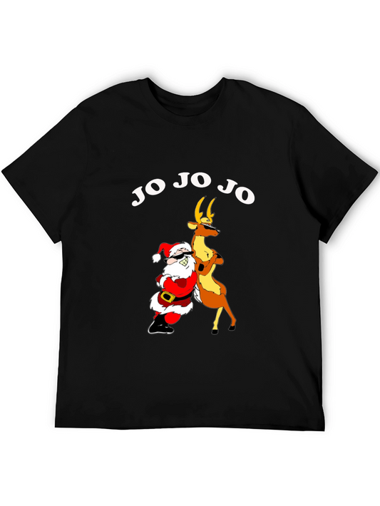 Funny Santa and Reindeer Graphic Tee