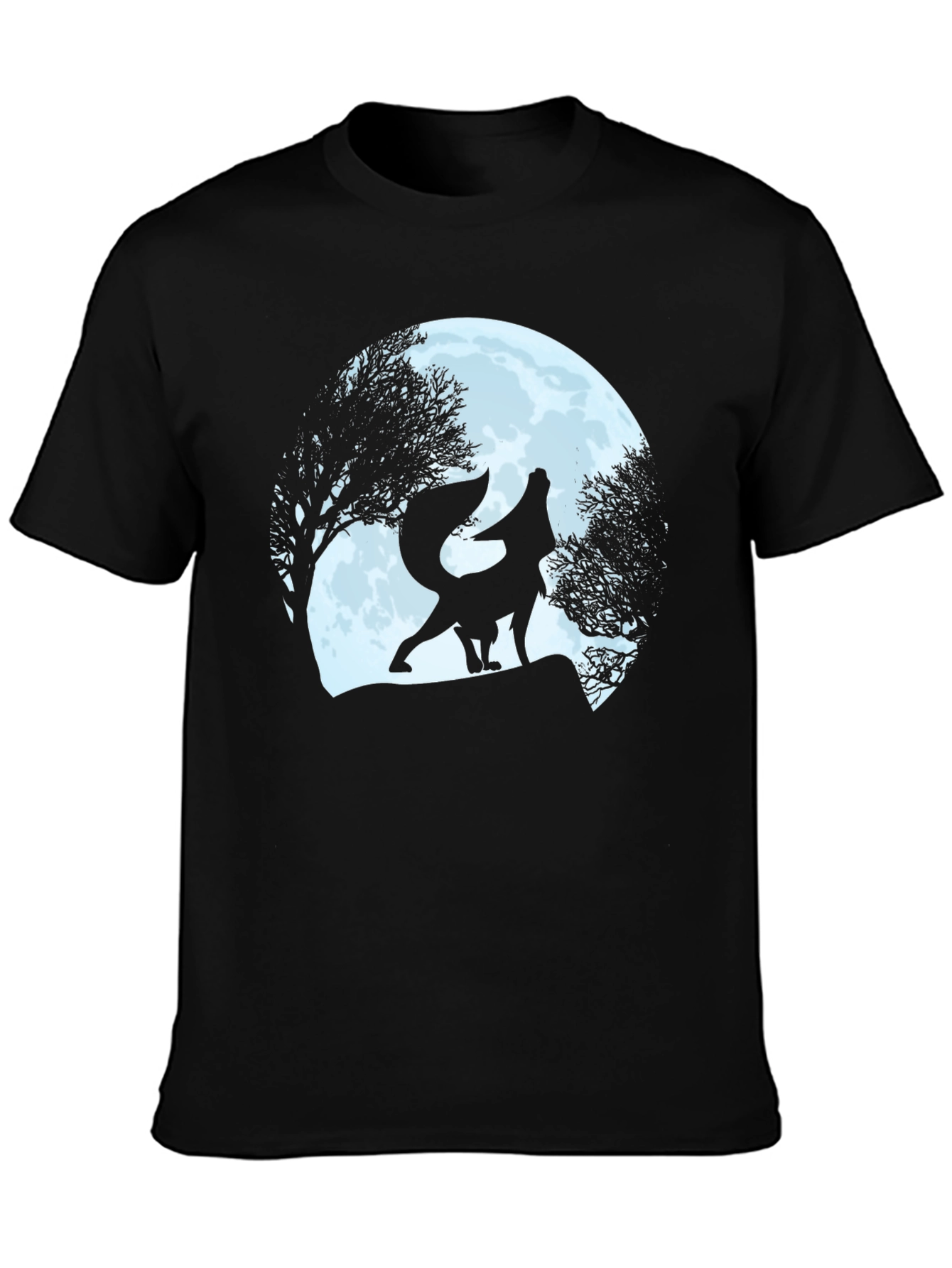 Wolf Howling at Moon Graphic Tee