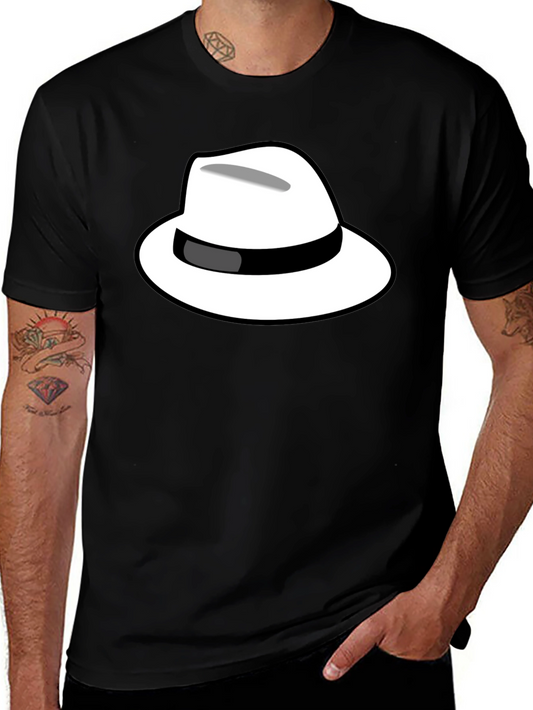 Cool Hat Graphic Tee - Black Cotton T-Shirt