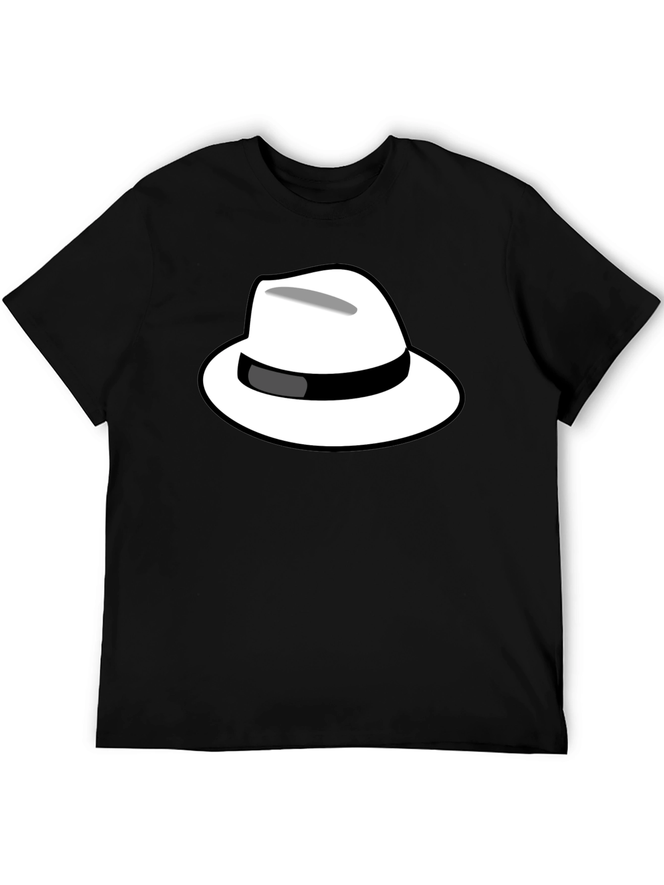 Cool Hat Graphic Tee - Black Cotton T-Shirt