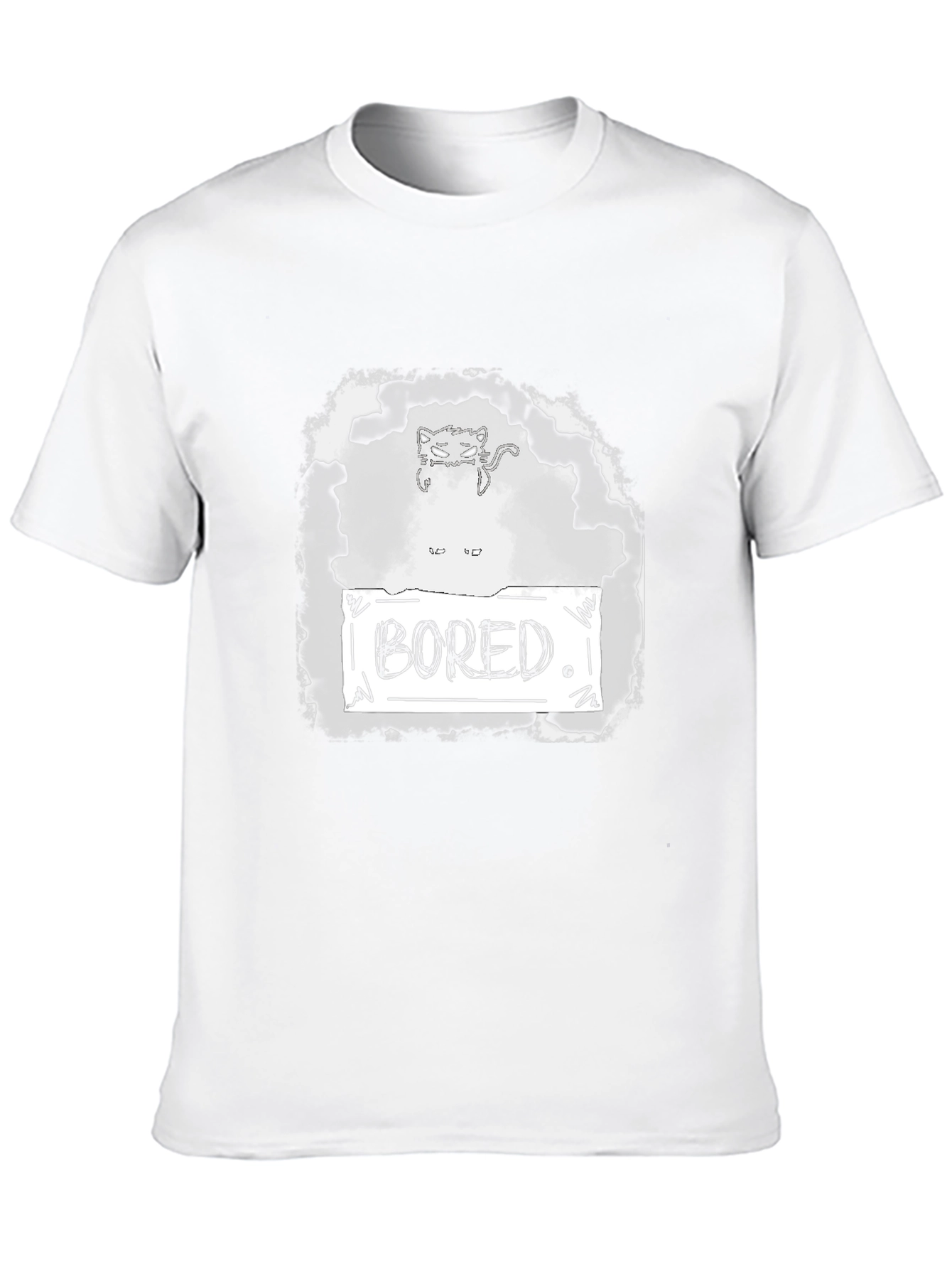 Bored Cat Graphic Tee - Unisex Black T-Shirt