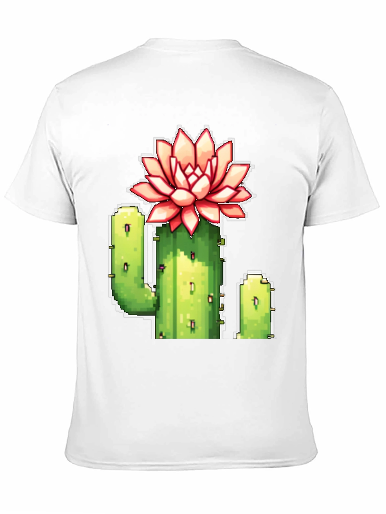 Pixel Cactus Flower T-Shirt - Retro Gaming Style