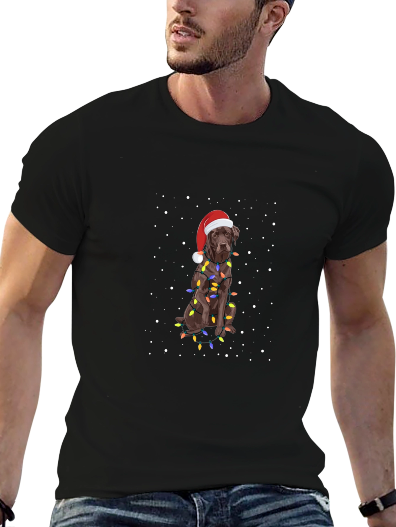 Festive Dog Christmas Lights T-Shirt