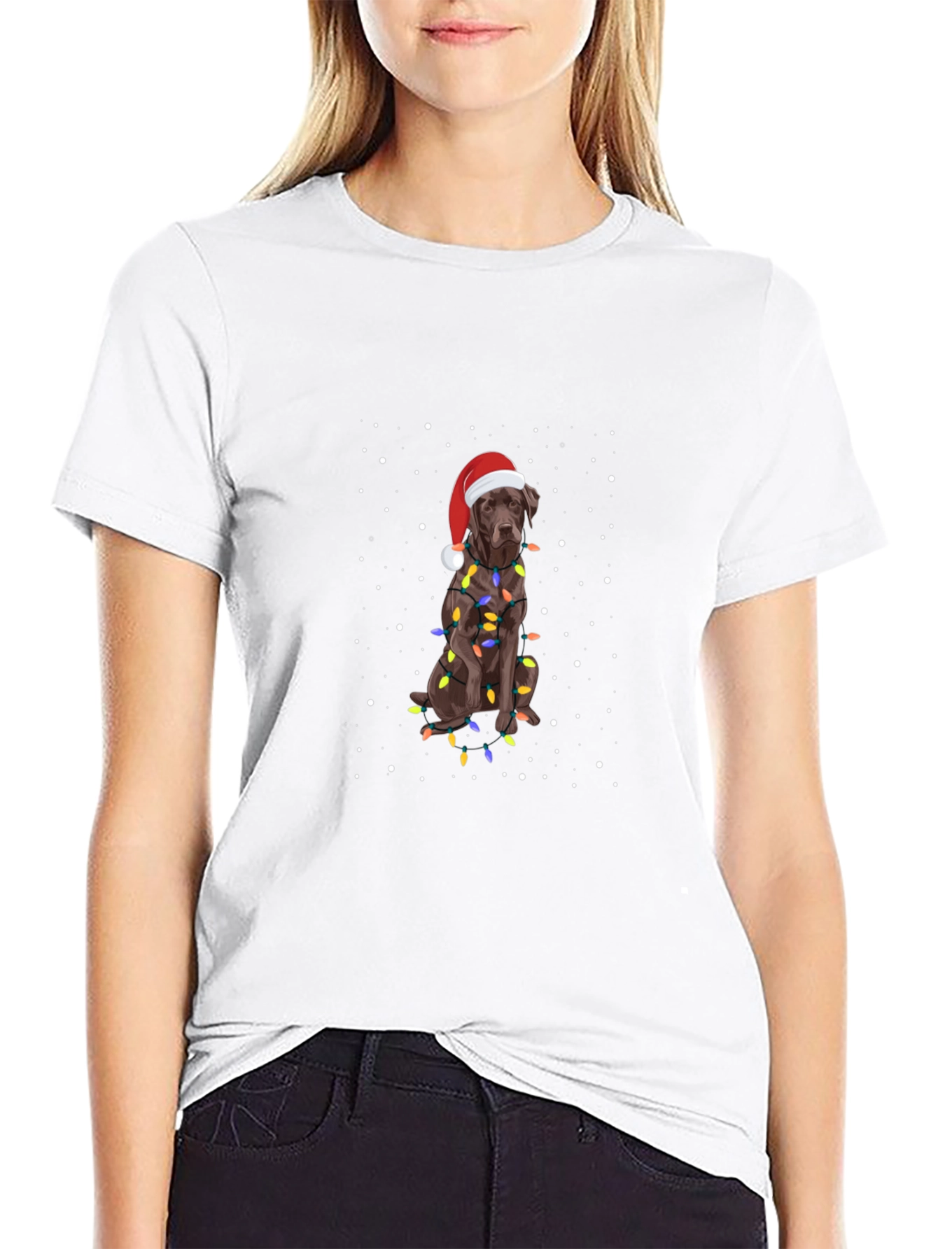 Festive Dog Christmas Lights T-Shirt