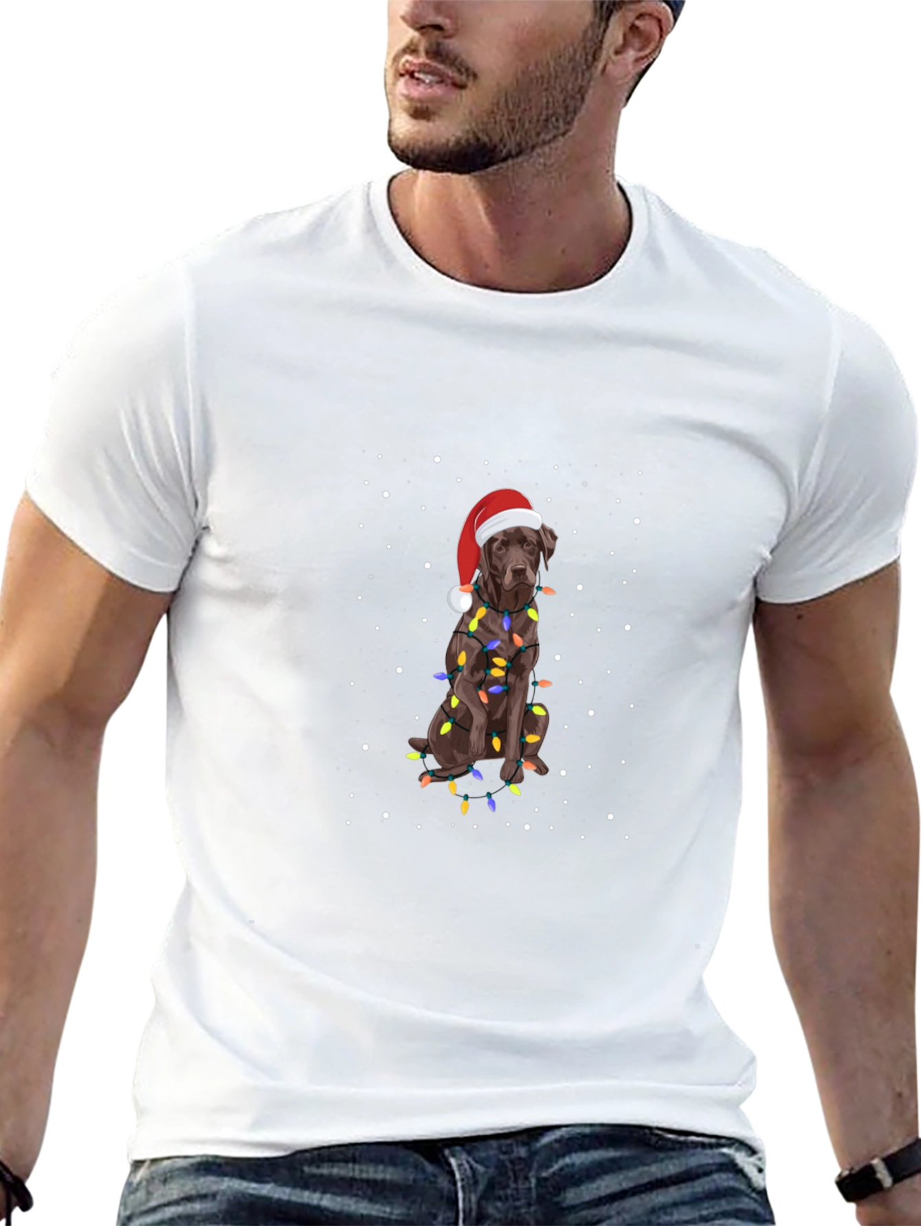 Festive Dog Christmas Lights T-Shirt