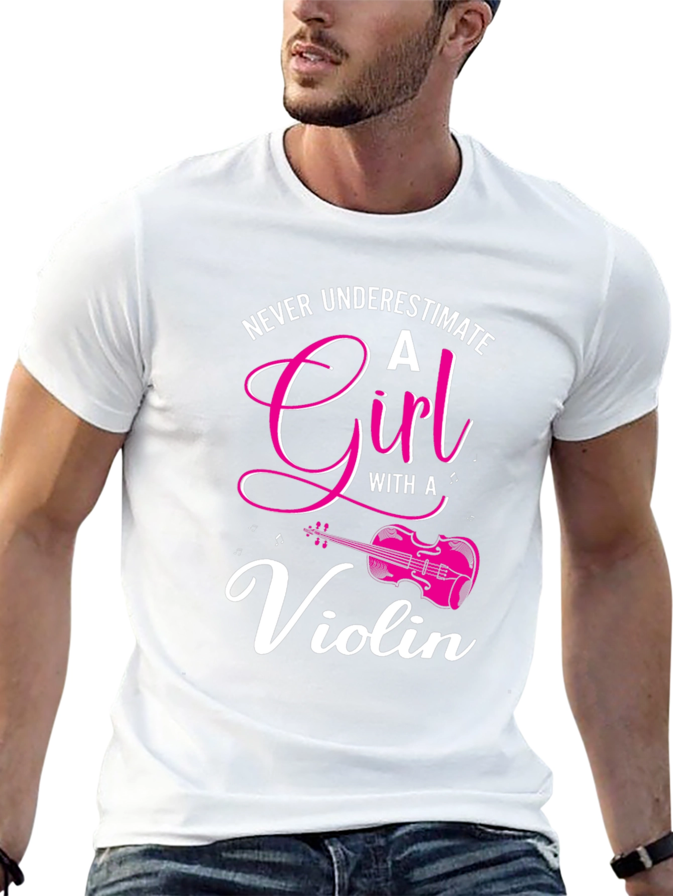 Never Underestimate a Girl with a Violin T-Shirt