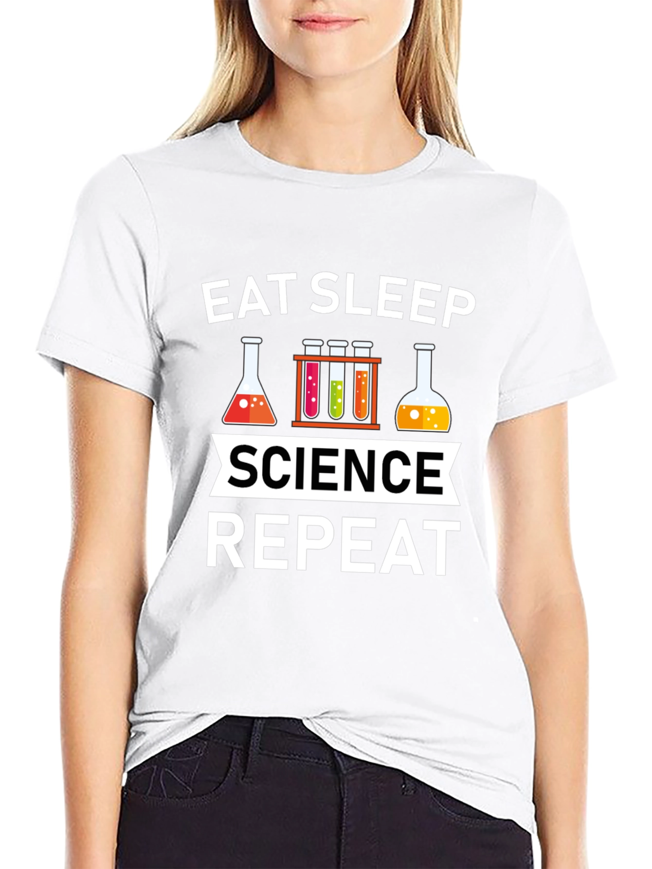 Eat Sleep Science Repeat Graphic T-Shirt