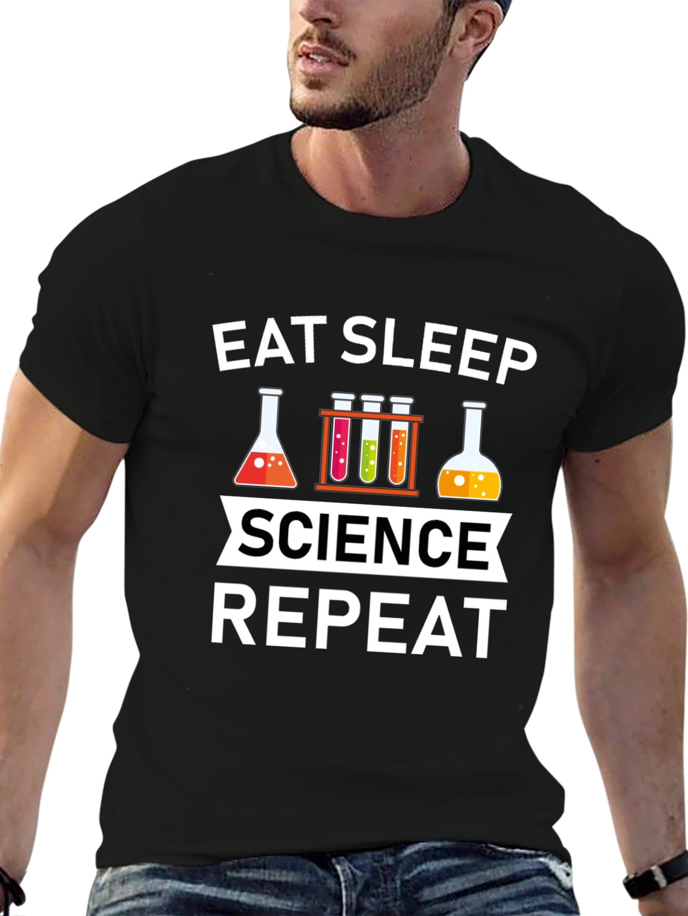 Eat Sleep Science Repeat Graphic T-Shirt