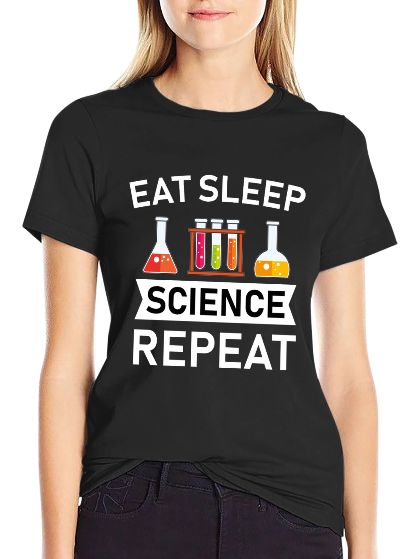 Eat Sleep Science Repeat Graphic T-Shirt