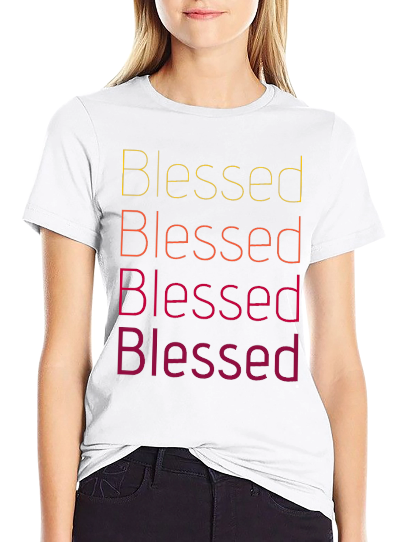 Blessed Text Graphic Tee Shirt