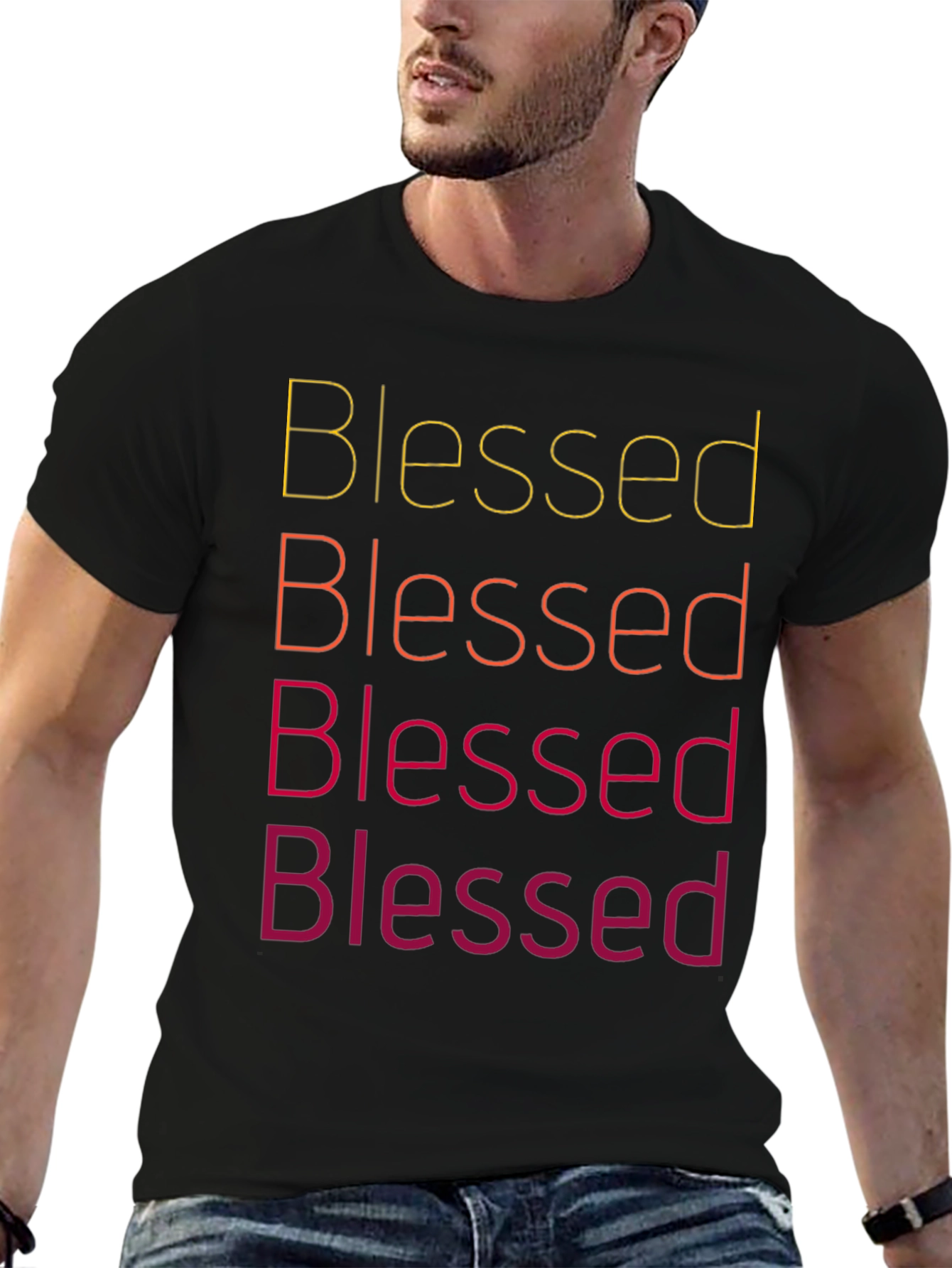 Blessed Text Graphic Tee Shirt