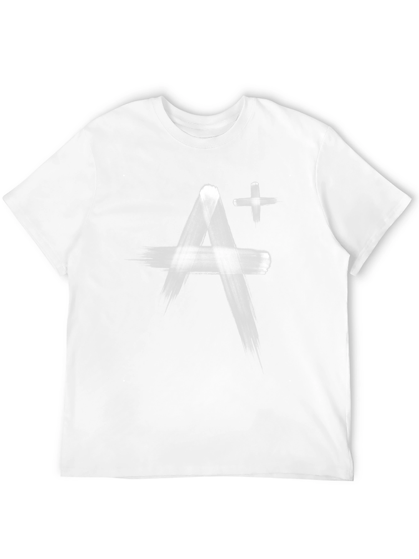 A+ Brushstroke Graphic Tee - Soft Black Cotton