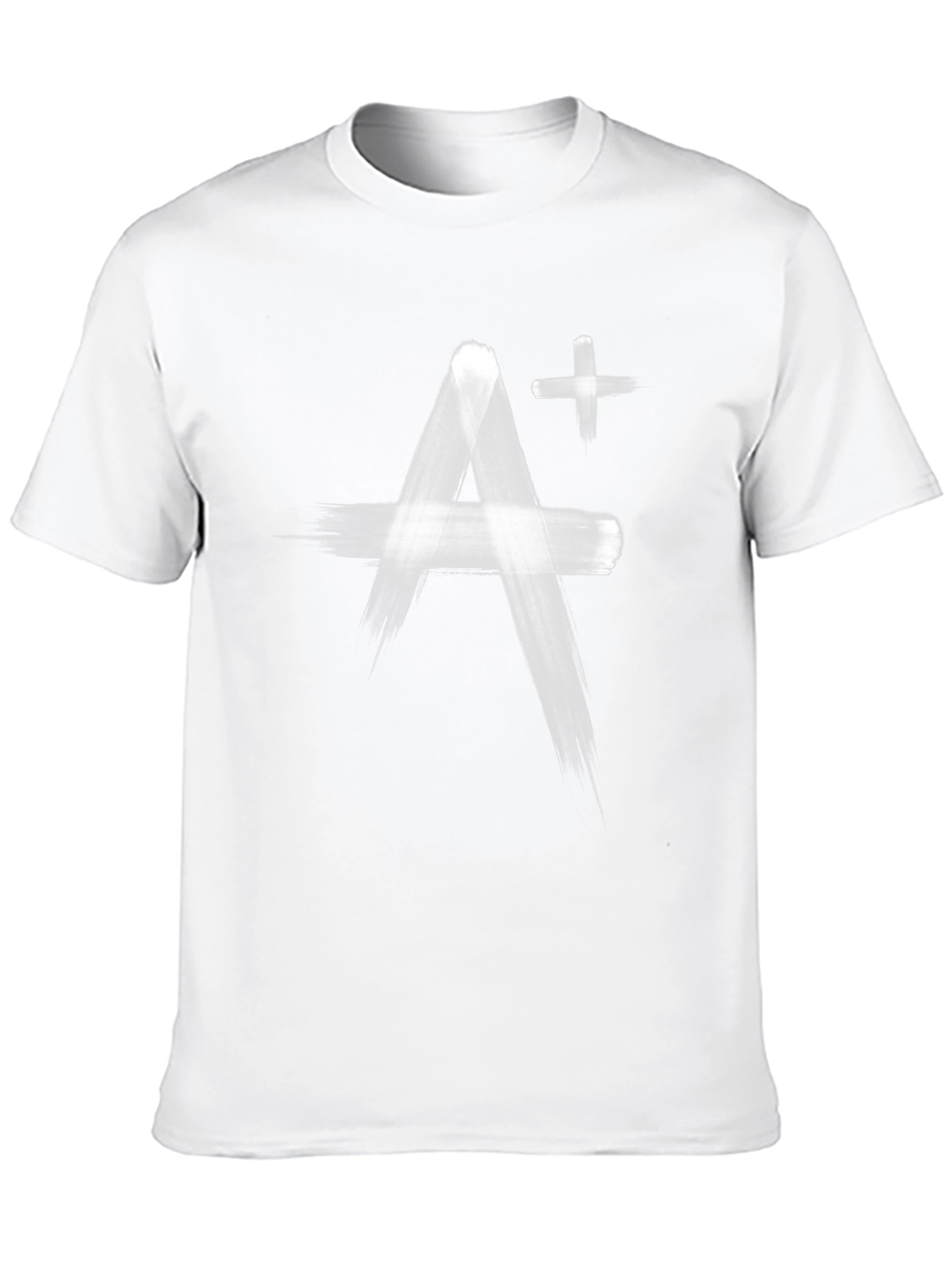 A+ Brushstroke Graphic Tee - Soft Black Cotton