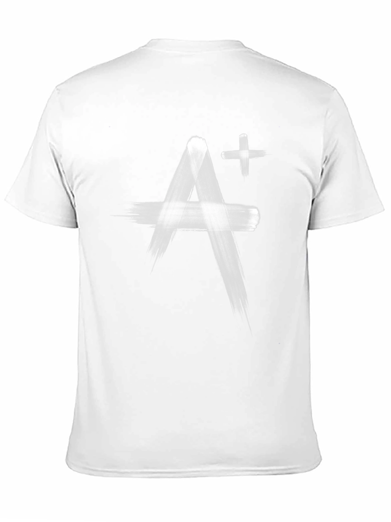 A+ Brushstroke Graphic Tee - Soft Black Cotton