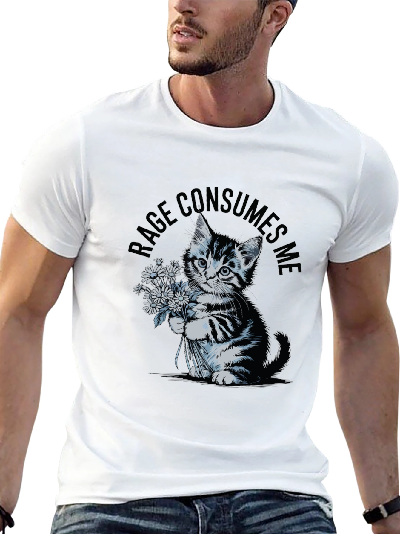 Rage Consumes Me Kitten T-Shirt - Black